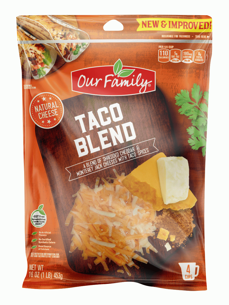 Our Family  taco blend shredded cheese, 4-cups Full-Size Picture